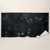 Serviette De Plage Cat noir (Devant)