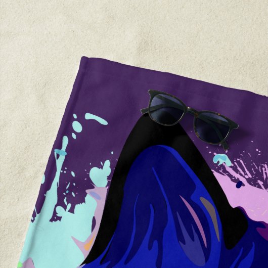 Serviette De Plage Cat Trippy Psychedelic Pop Art (En situation)