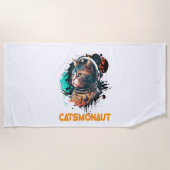 Serviette De Plage Catsmonaute Astronaut Chat Ou Chat Spatial (Devant)
