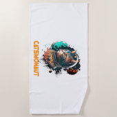 Serviette De Plage Catsmonaute Astronaut Chat Ou Chat Spatial (Devant)