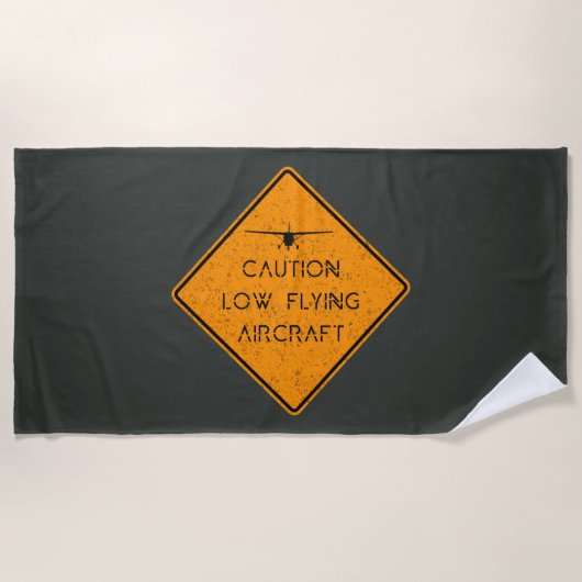 Serviette De Plage Caution Low Flying ✈️ (Devant)