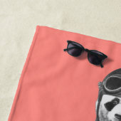 Serviette De Plage Cavalier de Motorcyle de panda (En situation)