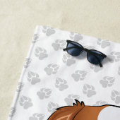 Serviette De Plage Cavalier King Charles Spaniel Blenheim & Nom (En situation)