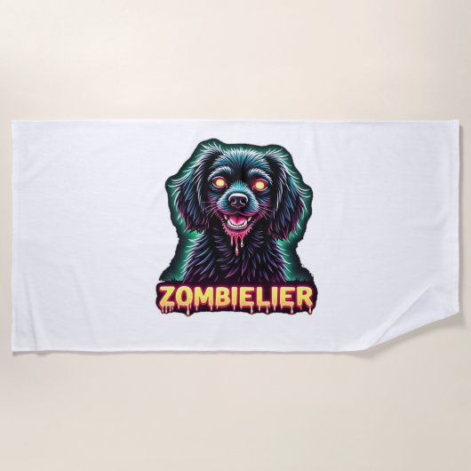 Serviette De Plage Cavalier King Charles Spaniel CKCS Zombie Dog Hall (Devant)