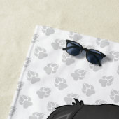 Serviette De Plage Cavalier King Charles Spaniel noir et fauve & Nom (En situation)