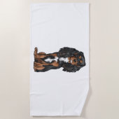 Serviette De Plage Cavalier King Charles Spaniel - Noir et Tan (Devant)