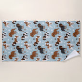Serviette De Plage Cavalier King Charles Spaniel Paws and Bones (Devant)