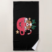 Serviette De Plage Cavalier King Charles Spaniel Teacup Xmas Holiday  (Devant)