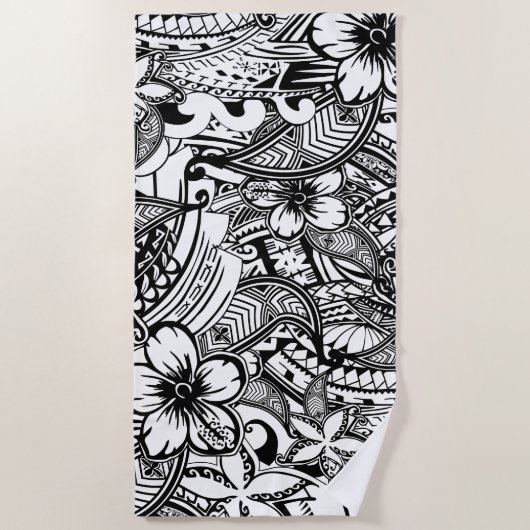 Serviette De Plage Ce n'est pas toujours les tatouages polynésiens (Devant)