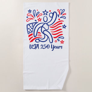 Serviette De Plage célébration du 250e anniversaire de l'Amérique
