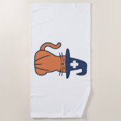 Serviette De Plage Célébrez la chute avec une Feline Twist - Un Nu Éf (Devant)