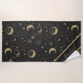 Serviette de plage Celestial Sun and Moon (Devant)