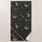 Serviette de plage Celestial Sun and Moon (Devant)