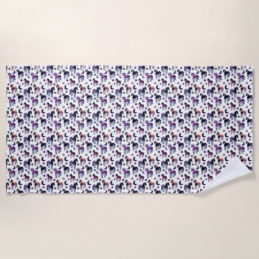 Serviette De Plage Celestial Unicorns Beach Towel (Devant)
