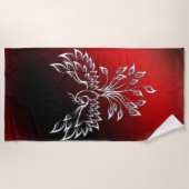 Serviette De Plage Cendres noires rouges et Phénix (Devant)