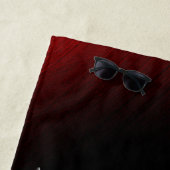 Serviette De Plage Cendres noires rouges et Phénix (En situation)