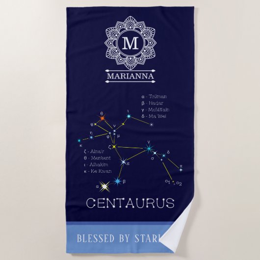 Serviette De Plage Centaurus de constellation de l'hémisphère Sud (Devant)