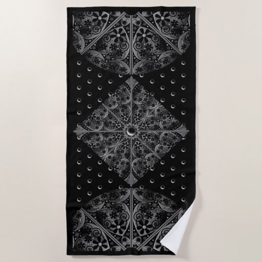 Serviette De Plage Céramique noir (Devant)