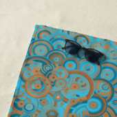 Serviette De Plage Cercle Concentré Dégradé Orange Rust Turquoise (En situation)