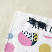 Serviette De Plage Cercles colorés (En situation)