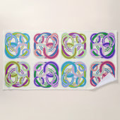 Serviette De Plage Cercles colorés intriqués (Devant)