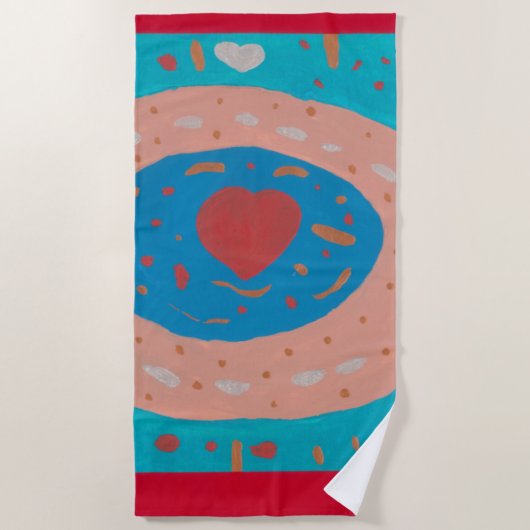Serviette De Plage Cercles d'amour (Devant)