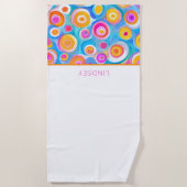 Serviette De Plage Cercles d'art moderne NOM Couleurs vives Fun moder (Devant)