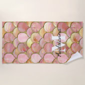 Serviette De Plage Cercles de glamour rose chic (Devant)