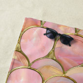 Serviette De Plage Cercles de glamour rose chic (En situation)
