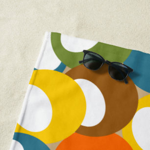 Serviette De Plage Cercles d'olivier des années 1970