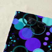 Serviette De Plage Cercles et formes rondes Motif en noir (En situation)
