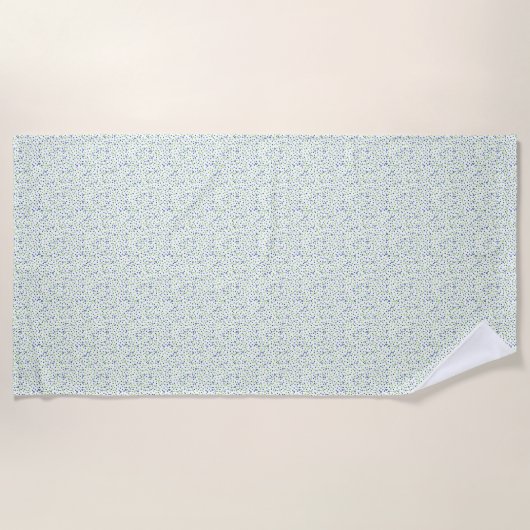 Serviette De Plage Cercles et points bleus verts (Devant)