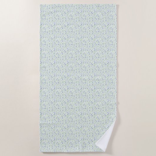 Serviette De Plage Cercles et points bleus verts (Devant)