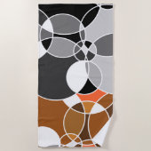 Serviette De Plage Cercles géométriques gris vif superposés (Devant)