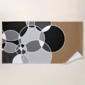 Serviette De Plage Cercles géométriques gris vif superposés (Devant)