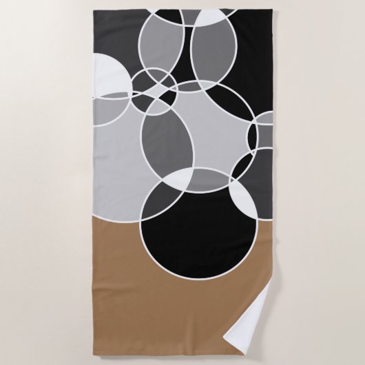Serviette De Plage Cercles géométriques gris vif superposés (Devant)