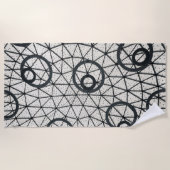 Serviette De Plage Cercles noirs et blancs (Devant)