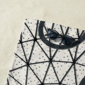 Serviette De Plage Cercles noirs et blancs (En situation)