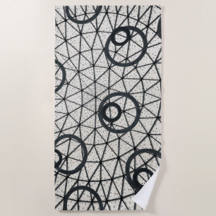 Serviette De Plage Cercles noirs et blancs
