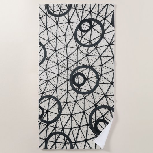 Serviette De Plage Cercles noirs et blancs (Devant)