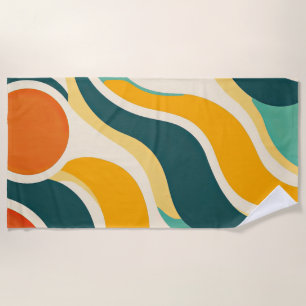 Serviette De Plage Cercles orange et flux de couleurs