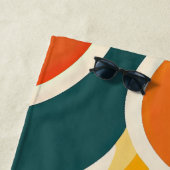 Serviette De Plage Cercles orange et flux de couleurs (En situation)