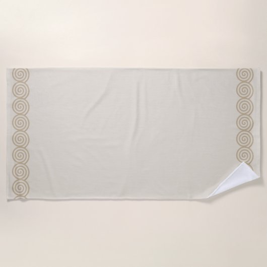 Serviette De Plage Cercles spiraux Abstraits sur sable clair beige (Devant)