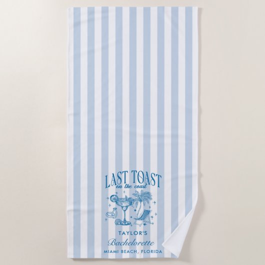 Serviette De Plage Cérémonie de Bachelorette Côtière Moderne Cocktail (Devant)