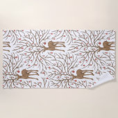 Serviette De Plage Cerf de Noël sur fond blanc (Devant)
