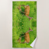 Serviette De Plage Cerf mignon avec bébé (Devant)