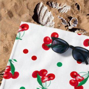 Serviette De Plage Cerises Et Pois