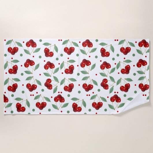 Serviette De Plage Cerises rétro (Devant)