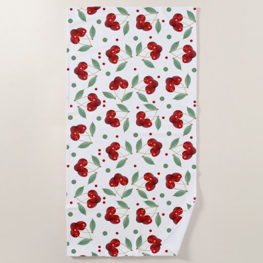 Serviette De Plage Cerises rétro (Devant)