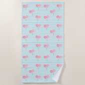 Serviette De Plage Cerises roses été (Devant)